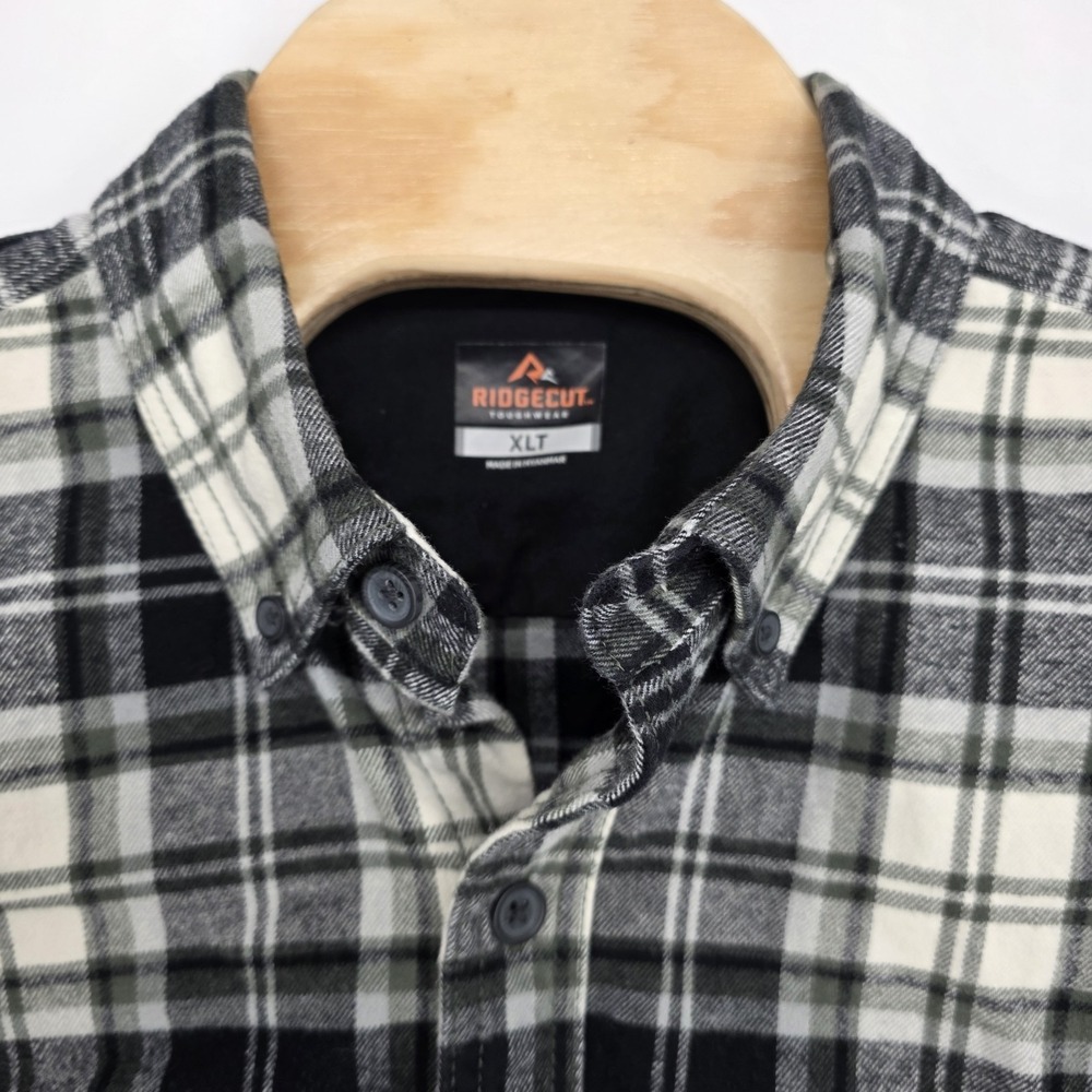 Ridgecut Toughwear Shirt Men XLT Plaid Flannel Button Down Outdoor Work Heavy Wt